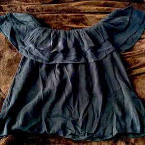 Off the shoulder black crop top